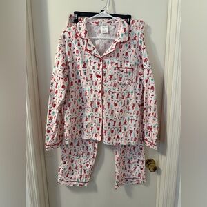 Serra Women’s Pajama Set - super soft and cozy w/Whimsical Holiday Gnomes Sz L
